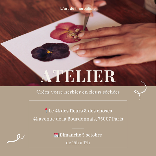 Atelier Paris 7ième à 15h - Créez votre herbier en fleurs séchées